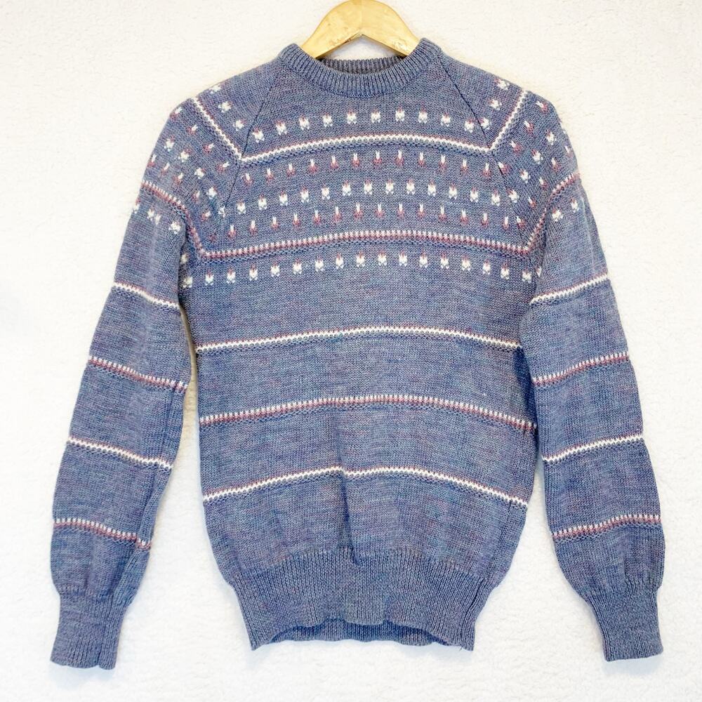 Grandmacore Woolrich Knit Sweater Snow Ski Womens Large Preppy Academia Gray